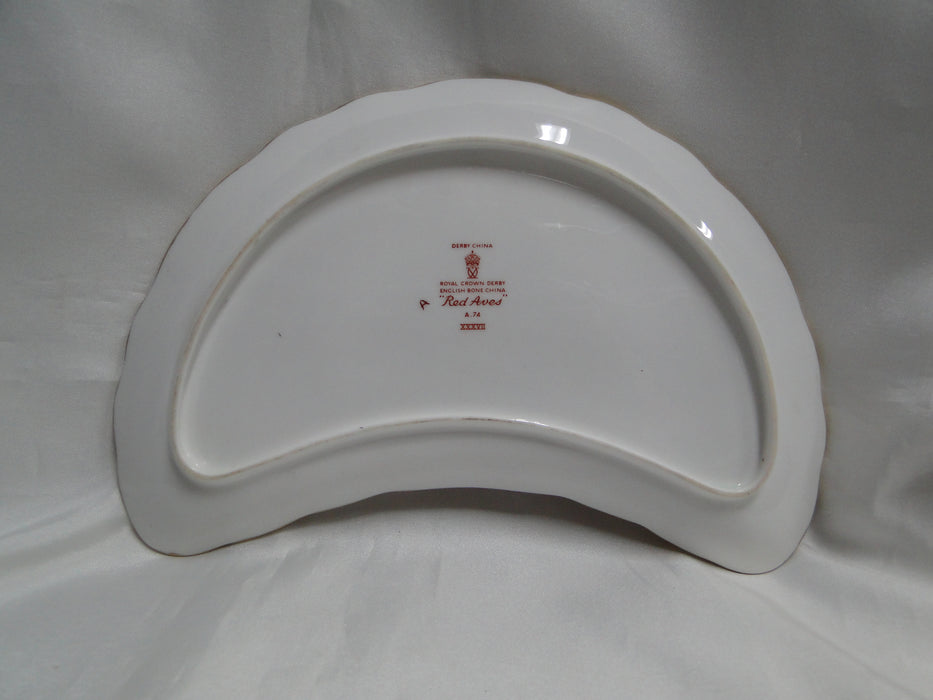 Royal Crown Derby Red Aves, Birds: Crescent Salad Plate (s), 8 3/4" x 5"