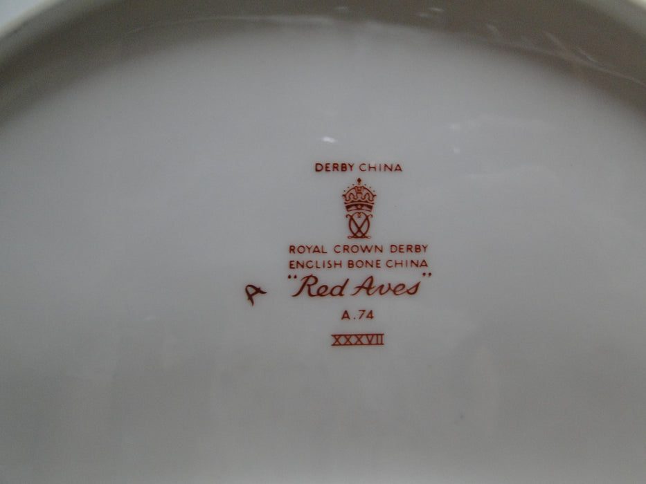 Royal Crown Derby Red Aves, Birds: Crescent Salad Plate (s), 8 3/4" x 5"
