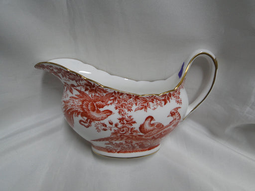 Royal Crown Derby Red Aves, Birds: Oval Gravy Boat Only, Flaw on Handle