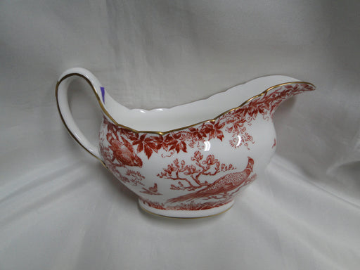 Royal Crown Derby Red Aves, Birds: Oval Gravy Boat Only, Flaw on Handle