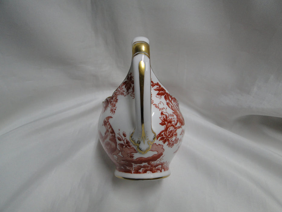 Royal Crown Derby Red Aves, Birds: Oval Gravy Boat Only, Flaw on Handle