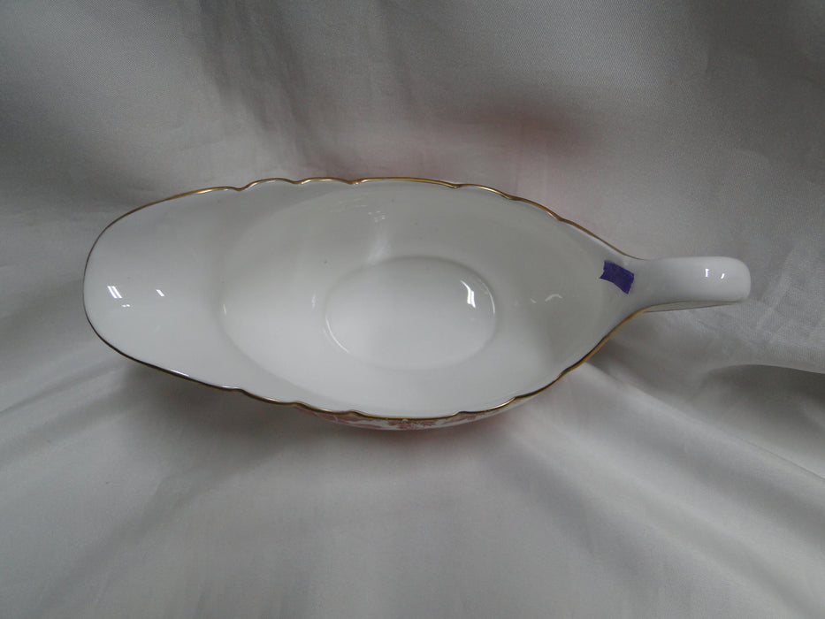 Royal Crown Derby Red Aves, Birds: Oval Gravy Boat Only, Flaw on Handle