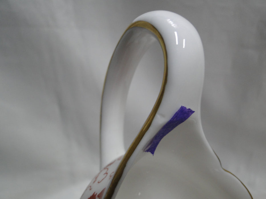 Royal Crown Derby Red Aves, Birds: Oval Gravy Boat Only, Flaw on Handle