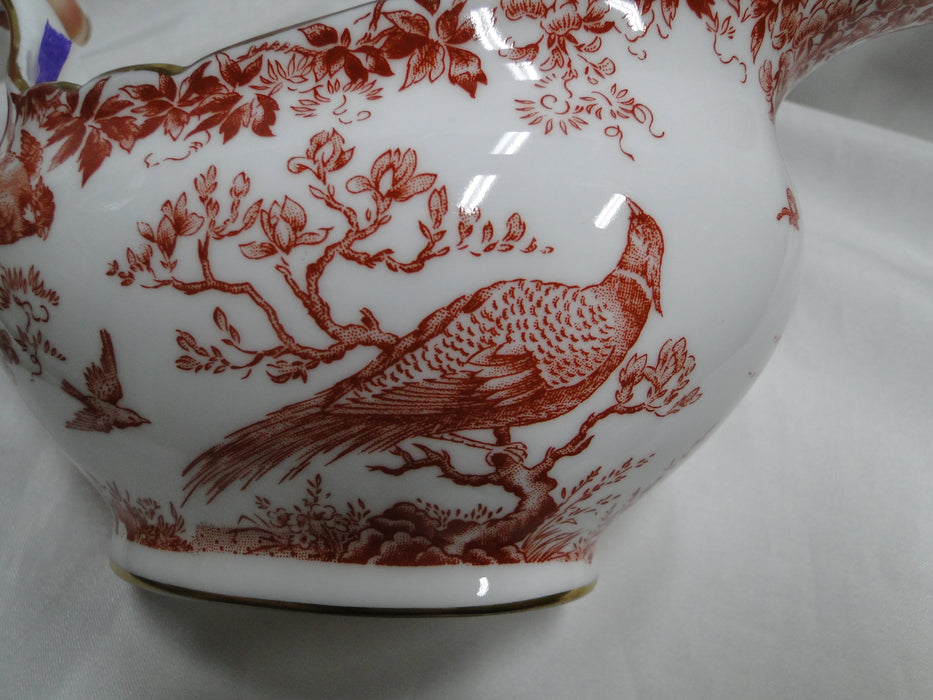 Royal Crown Derby Red Aves, Birds: Oval Gravy Boat Only, Flaw on Handle