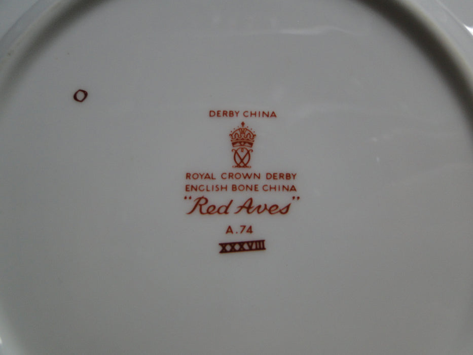 Royal Crown Derby Red Aves, Birds: Scalloped Rim Soup Bowl (s), 8 1/4" x 1 1/4"