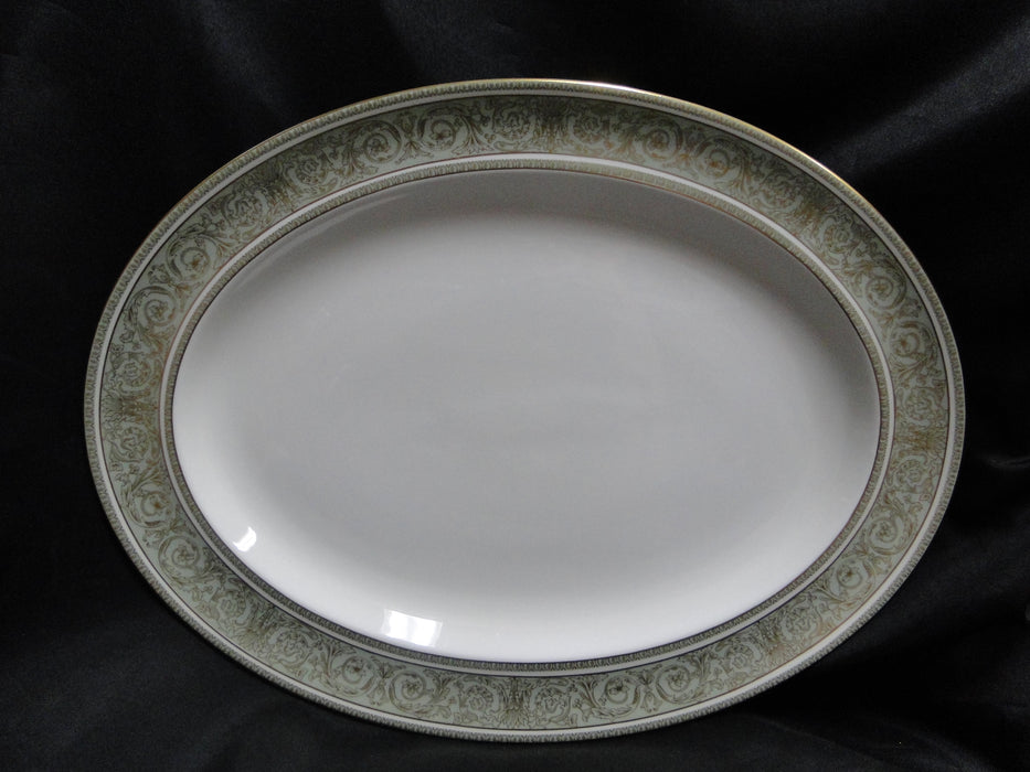 Royal Doulton English Renaissance, Green Scrolls: Oval Serving Platter 16" x 12"