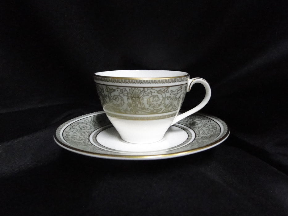 Royal Doulton English Renaissance, Green Scrolls: Demitasse Cup & Saucer (s), 2"