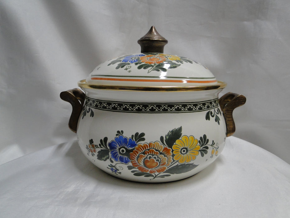 Villeroy & Boch Alt Amsterdam, Florals: Metal Casserole & Lid, 2 Qt, 7" Diam