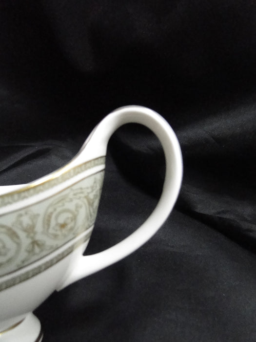 Royal Doulton English Renaissance, Green Scrolls: Gravy Boat w/ Separate Plate