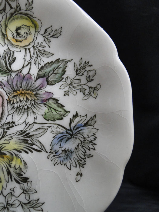 Johnson Brothers Sheraton, Floral Center: Cup & Saucer, No Design In, Crazing