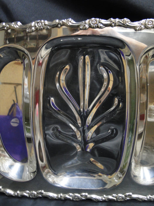 Oneida Royal Provincial Silverplate: 3-Part Footed Meat Platter, 19 1/2"