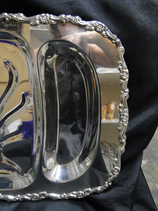 Oneida Royal Provincial Silverplate: 3-Part Footed Meat Platter, 19 1/2"