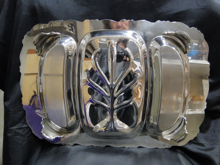 Oneida Royal Provincial Silverplate: 3-Part Footed Meat Platter, 19 1/2"