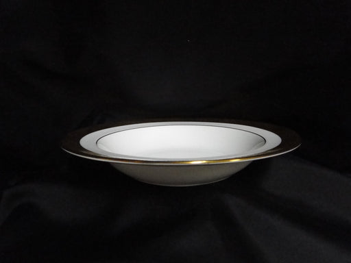 Wedgwood Ascot: White, Gold Encrusted: Rim Soup Bowl (s), 8" x 1 1/4"