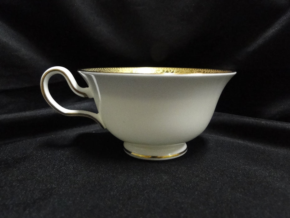 Wedgwood Ascot: White, Gold Encrusted: Cup & Saucer Set (s), 2 1/4" Tall