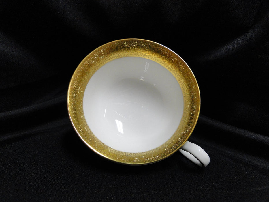 Wedgwood Ascot: White, Gold Encrusted: Cup & Saucer Set (s), 2 1/4" Tall