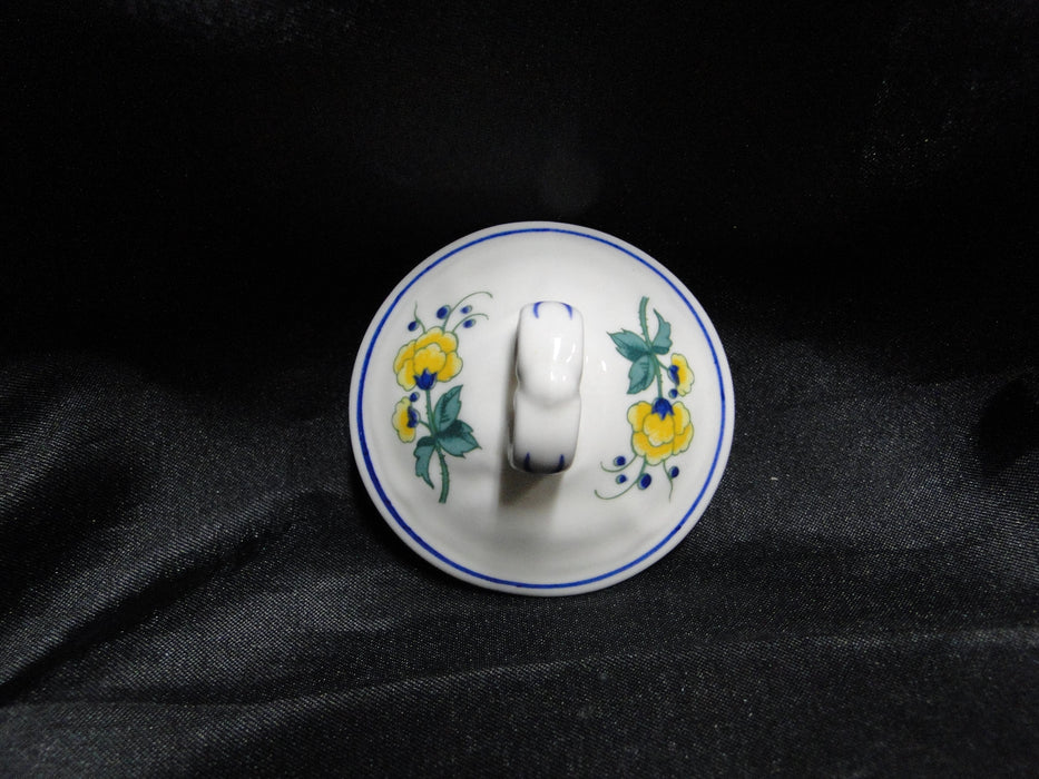 Villeroy & Boch Phoenix Blau, Birds & Florals: Mini Sugar Bowl & Lid, 3" Tall