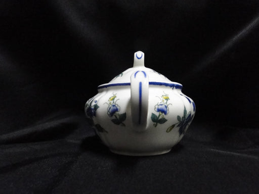 Villeroy & Boch Phoenix Blau, Birds & Florals: Mini Sugar Bowl & Lid, 3" Tall