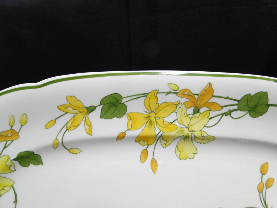 Villeroy & Boch Geranium, Yellow & Green, No Rib: Oval Serving Platter, 15 5/8"