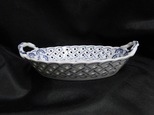 Blue Danube, Blue Onion: Pierced Basket w/ Handles, 7 3/4" x 4 7/8" x 1 1/2"