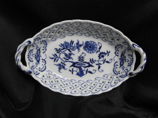 Blue Danube, Blue Onion: Pierced Basket w/ Handles, 7 3/4" x 4 7/8" x 1 1/2"