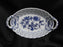 Blue Danube, Blue Onion: Pierced Basket w/ Handles, 7 3/4" x 4 7/8" x 1 1/2"