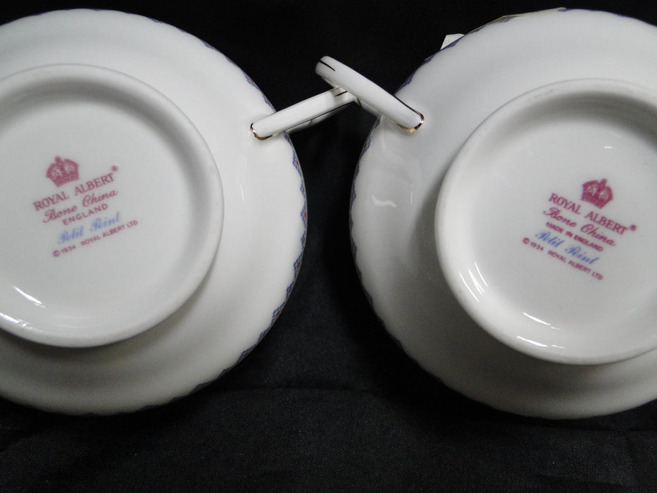 Royal Albert Petit Point, Floral Embroidery: Cream Soup Bowl & Saucer Set