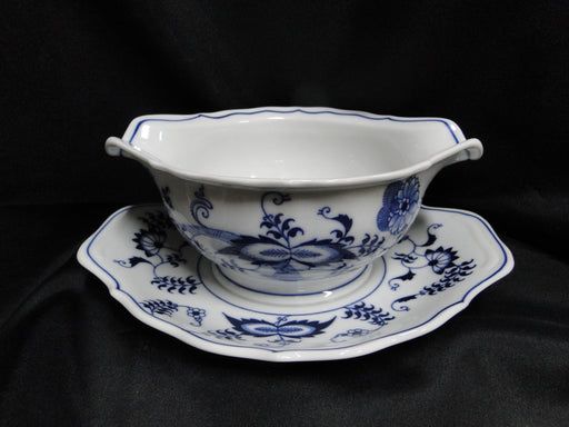 Blue Danube, Blue Onion: Round Gravy Boat w/Attached Underplate, 8 1/2"