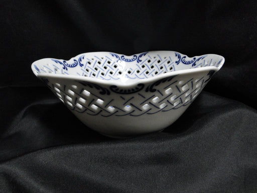 Blue Danube, Blue Onion: Pierced Serving / Fruit Bowl, 8 7/8" x 3 1/2" Tall
