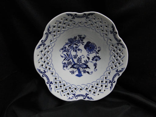 Blue Danube, Blue Onion: Pierced Serving / Fruit Bowl, 8 7/8" x 3 1/2" Tall