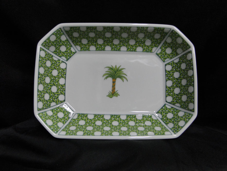 Villeroy & Boch Caribic, Green Palm Tree: Relish, 8" x 5 3/4" x 1.5" Tall