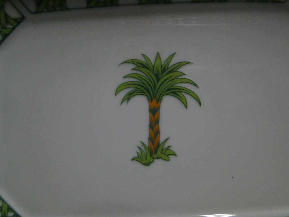 Villeroy & Boch Caribic, Green Palm Tree: Relish, 8" x 5 3/4" x 1.5" Tall