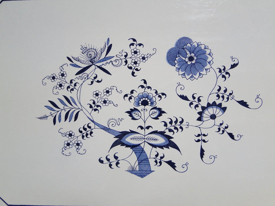 Blue Danube, Blue Onion: Lacquerware Rectangular Tray, 19 1/2" x 13 3/4"