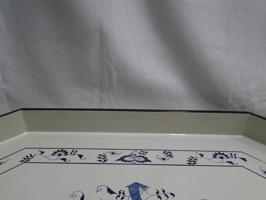 Blue Danube, Blue Onion: Lacquerware Rectangular Tray, 19 1/2" x 13 3/4"