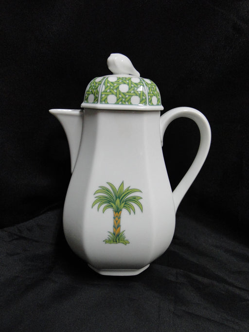 Villeroy & Boch Caribic, Green Palm Tree: Coffee Pot & Lid, 9" Tall