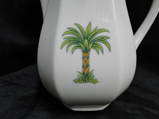 Villeroy & Boch Caribic, Green Palm Tree: Coffee Pot & Lid, 9" Tall