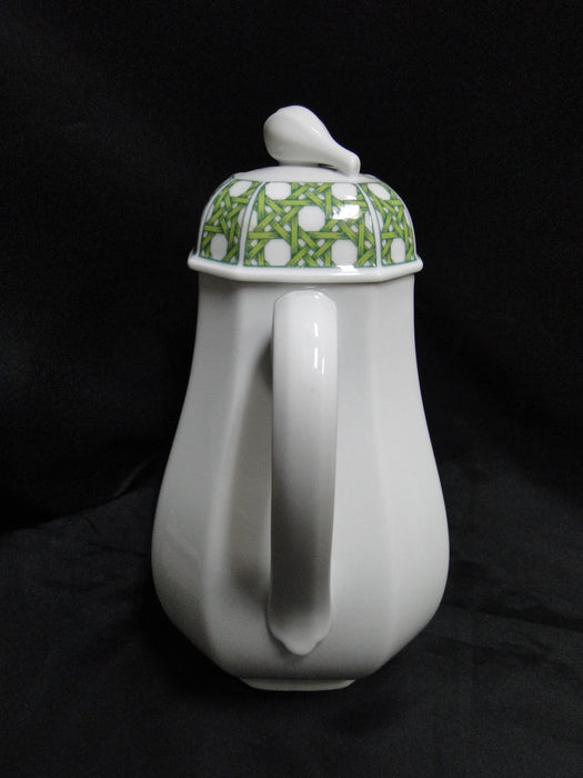 Villeroy & Boch Caribic, Green Palm Tree: Coffee Pot & Lid, 9" Tall
