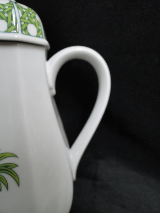 Villeroy & Boch Caribic, Green Palm Tree: Coffee Pot & Lid, 9" Tall