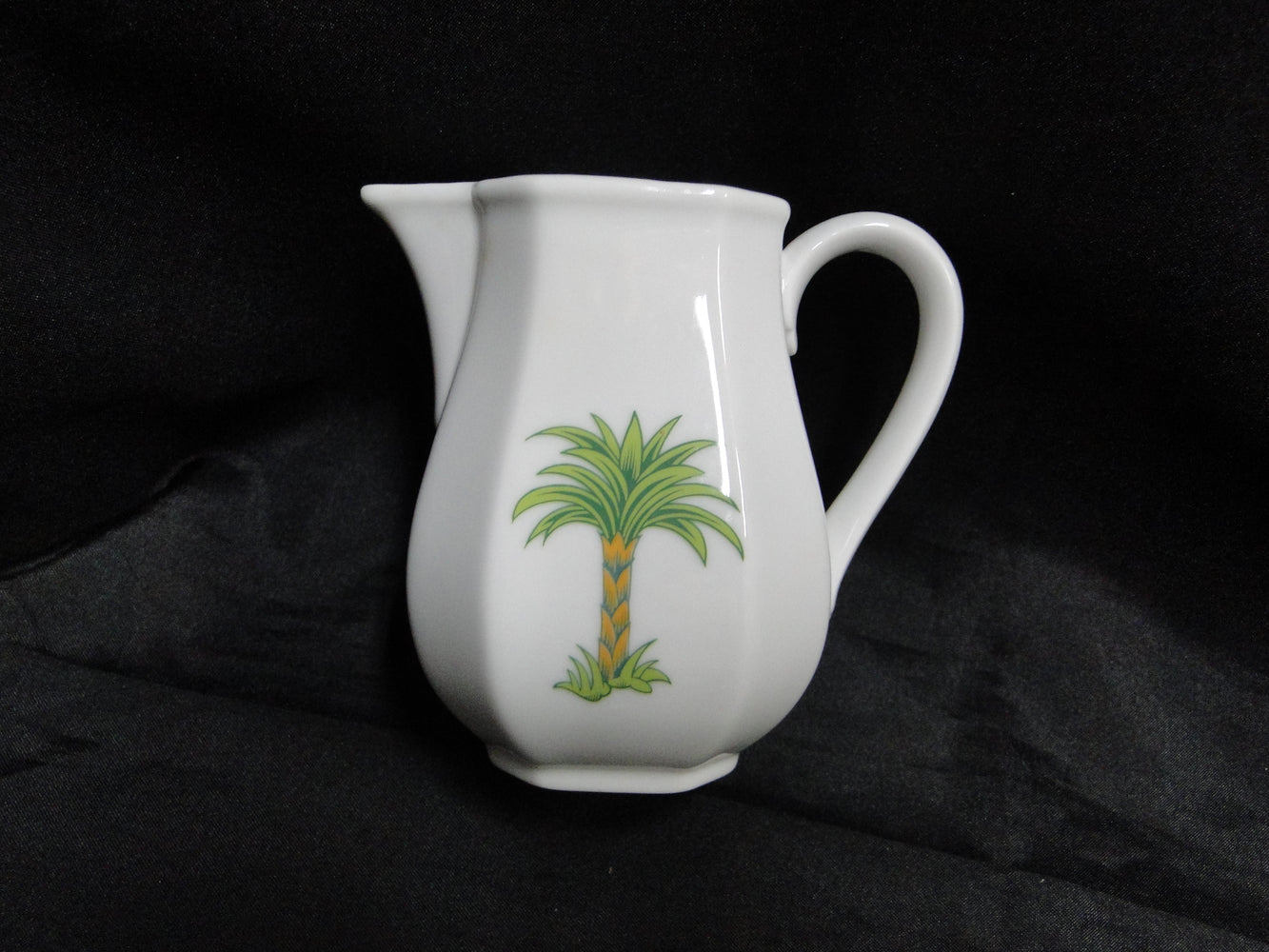 Villeroy & Boch Caribic, Green Palm Tree: Creamer / Cream Pitcher, 4" Tall
