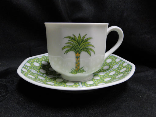 Villeroy & Boch Caribic, Green Palm Tree: Cup & Saucer Set (s), 2 3/4"