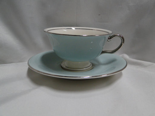 Castleton Castleton Turquoise, Platinum Trim: Cup & Saucer Set (s), 2 1/4"