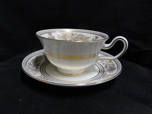 Wedgwood Columbia Gold, Dragons, Flowers: Cup & Saucer Set (s), 2 1/4"