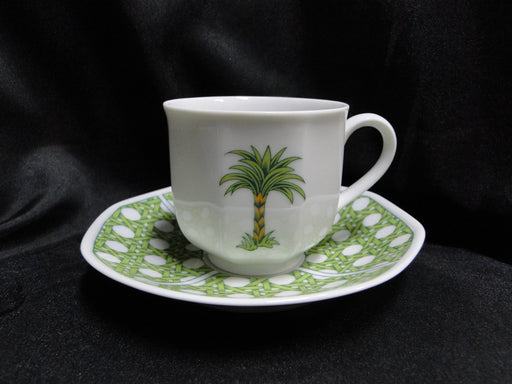 Villeroy & Boch Caribic, Green Palm Tree: Demitasse Cup & Saucer Set (s), 2 1/2"