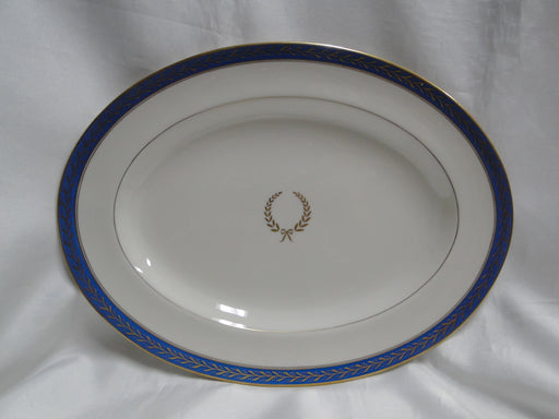 Pickard Josephine Blue, Laurel, Blue Band: Oval Serving Platter, 12.25" x 9.25"