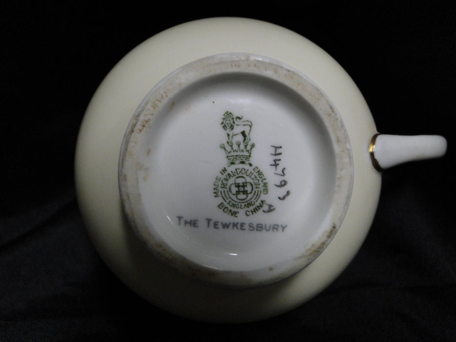 Royal Doulton The Tewkesbury, Scrolls on Blue Rim: Cup & Saucer Set (s), 2 3/8"