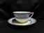 Royal Doulton The Tewkesbury, Scrolls on Blue Rim: Cup & Saucer Set (s), 2 3/8"