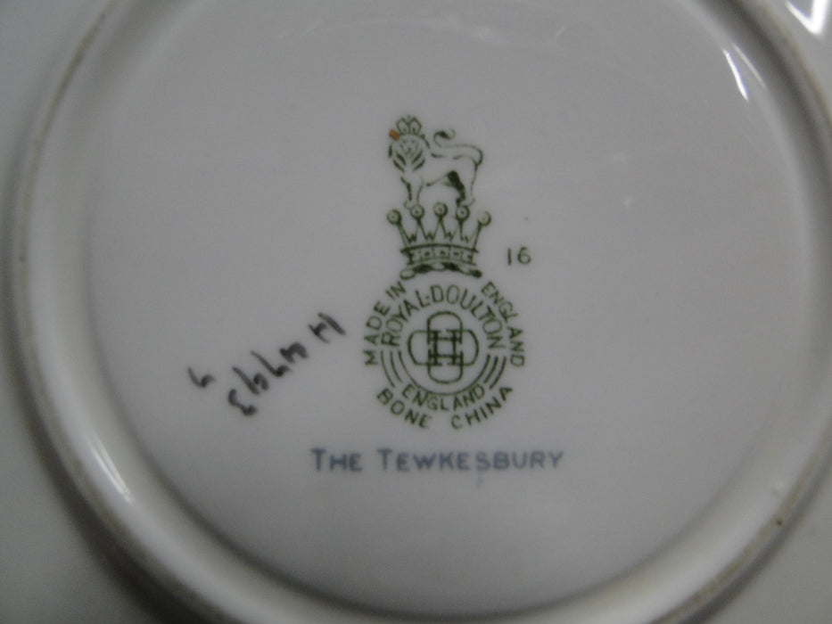 Royal Doulton The Tewkesbury, Scrolls on Blue Rim: Cup & Saucer Set (s), 2 3/8"
