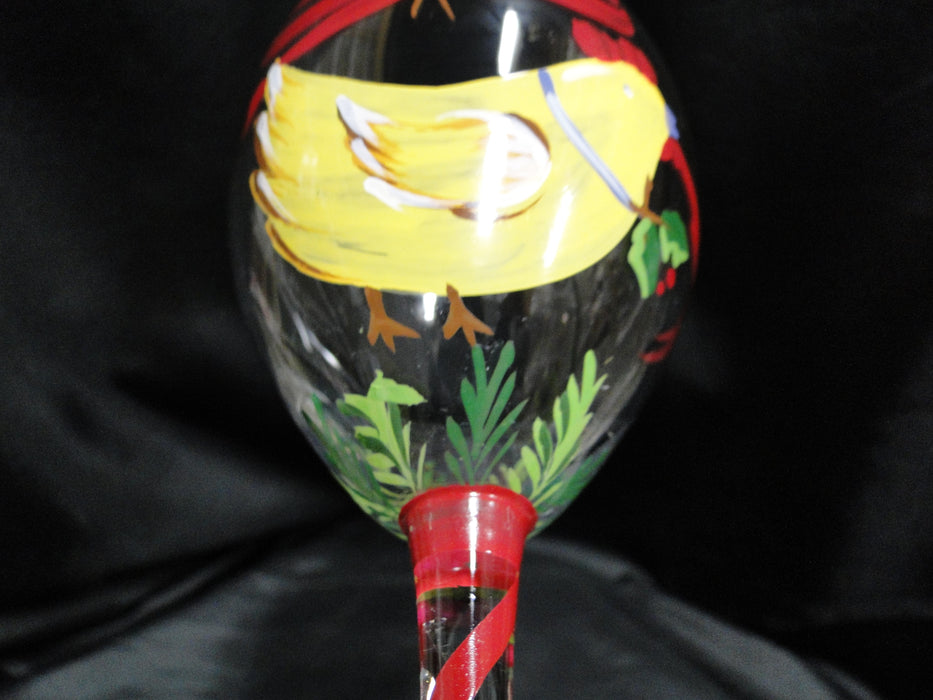 Block 12 Days of Christmas: "3 French Hens" Water or Wine Goblet, 9 1/8"