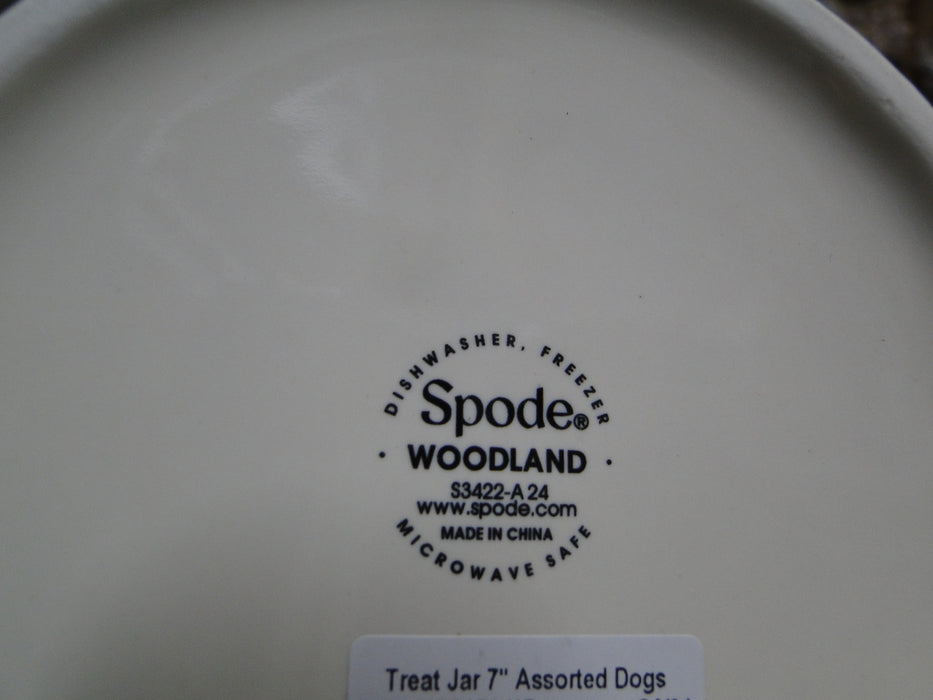 Spode Woodland Hunting Dogs: NEW Dog Treat Canister, 7 1/2" x 4 3/4", Box