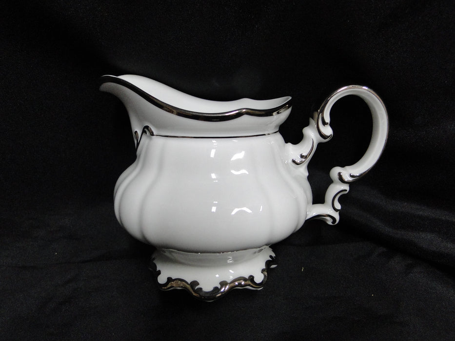 Hutschenreuther Revere, White w/ Platinum: Creamer / Cream Pitcher, 4"